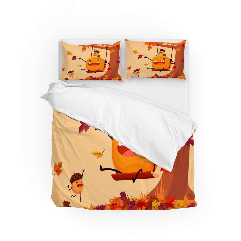 Housse de couette lit double avec taies d'oreiller souples en microfibre pour maison et hôtel