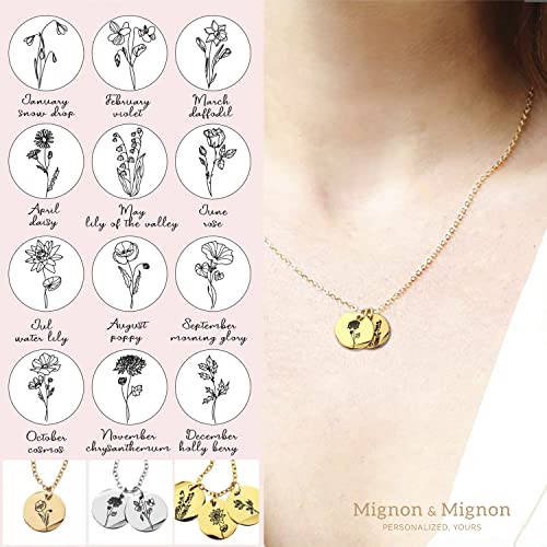 Rose Gold Birth Flower Necklace Gift For Her Personalized Necklace Floral Design Jewelry Mothers Day Gift Personalized Jewelry - Cn-Fl-Rg #TOP5
