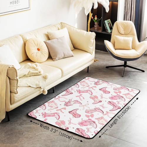 Tapete decorativo Manfei 150x200 cm blanco y rosa miniatura 2