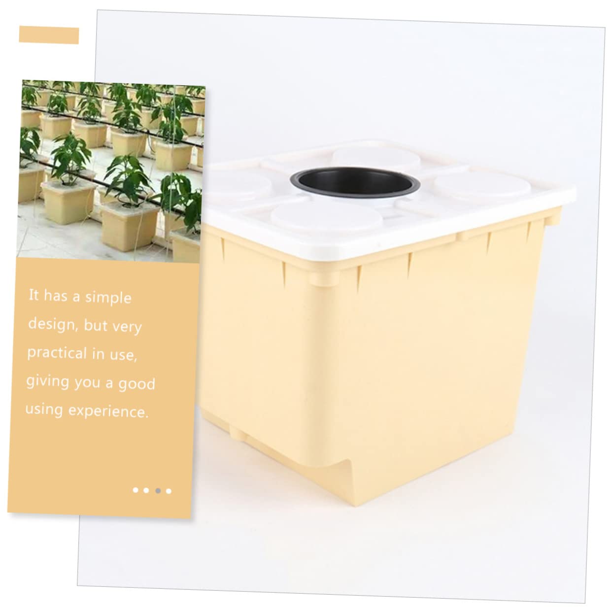 TOYANDONA Secchio per Coltivazione Fuori Suolo in Pp Beige Design Semplice, Resistente al Calore e Anti-invecchiamento, per Orto Domestico e Piante da Fiore