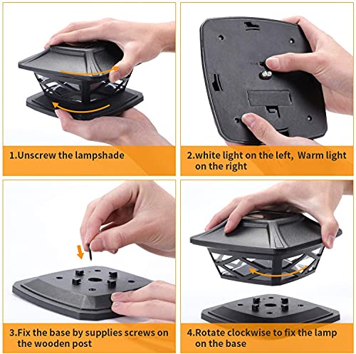 Twinsluxes Solar Post Lights Outdoor 2 Modes Waterproof Led Solar Fence Cap Light For 3.5X3.5 4X4 5X5 And 6X6 Post In Patio,Deck Walkway And Garden Decoration.(12 Pack)……… #TOP5