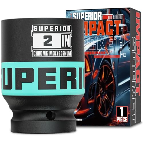 Image of 1 inch Drive Impact Socket, 2 Inch Deep Socket, SAE Axle Nut Socket, 6 Point, CR-MO, Automotive, Truck Maintenance, Heavy Equipment Repair