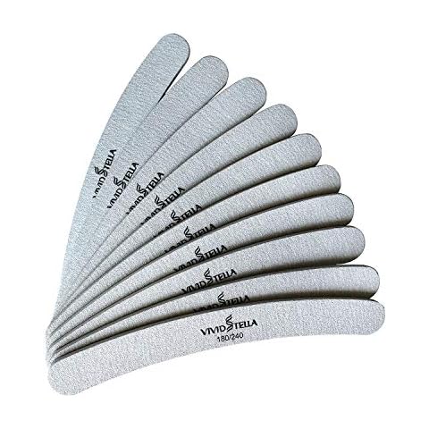 Nagelfeilen Zebra Gebogen 10 Stück Nagelfeile Doppelseitig Schmirgelbrett Professionelle Nagelwerkzeuge 180/240 Streugut Nagelfeilen Cover