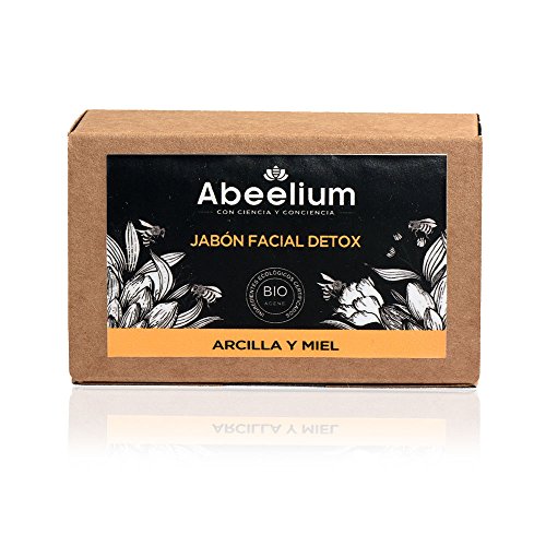 Abeelium | Jab贸n Facial Arcilla y Miel Detox | Limpia e hidrata en profundidad - Producto Natural y Ecol贸gico | Hecho en Espa帽a - 100 grs