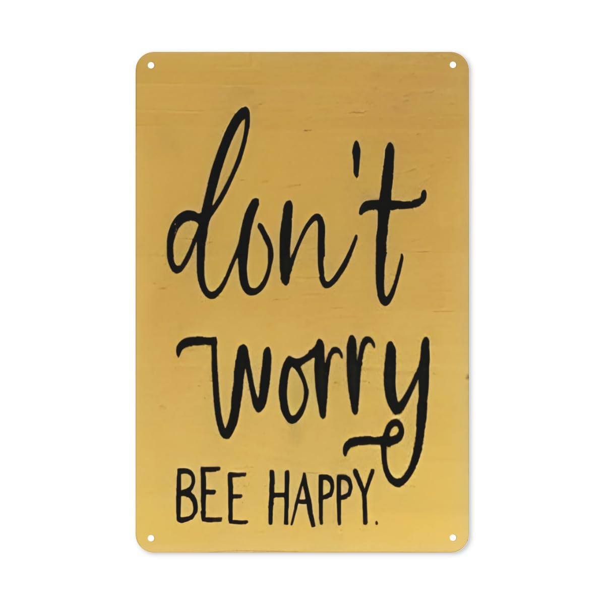 Yivxa Tin-246 Don’t Worry Be Happy Tin Sign Summer Decorbee Decor Summer Signs Plaque, Novelty Metal Tin Sign 8X12 Inch