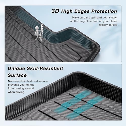 Image of Mixsuper Custom Fit Cargo Liner for 2018-2023 2024 2025 Toyota Camry & Avalon 2019-2022 All Weather Trunk Mat TPO Durable Odorless 3D Rear Trunk Liner Cargo Mat Black