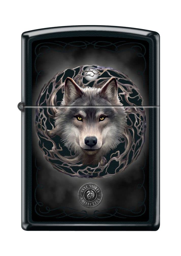 Amazon.com: Zippo Lighter- Wolf Moon Black Matte Windproof