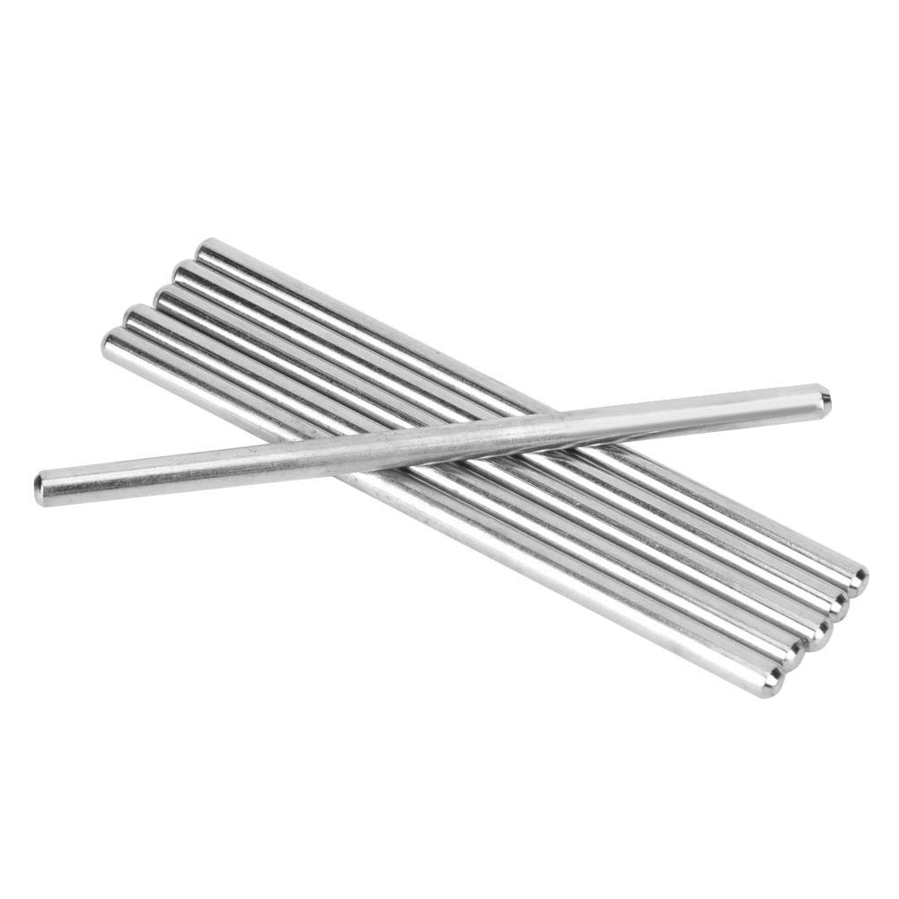6pcs Stainless Steel Round Rod, 100mm Solid D Hole Shaft, Robot Toy Car Gear Axle, Industrial Robot Parts forIn dustry Plane Ship Model