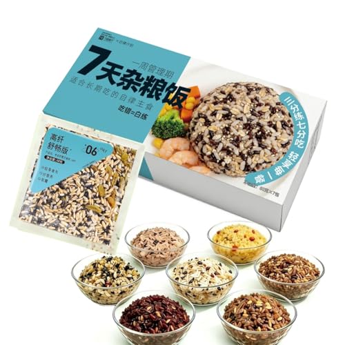 Mezcla De Arroz Integral Y Cereales 7 Días - Packs Individuales (60g) Sin Remojo, Textura Suave Tierna, Fibra