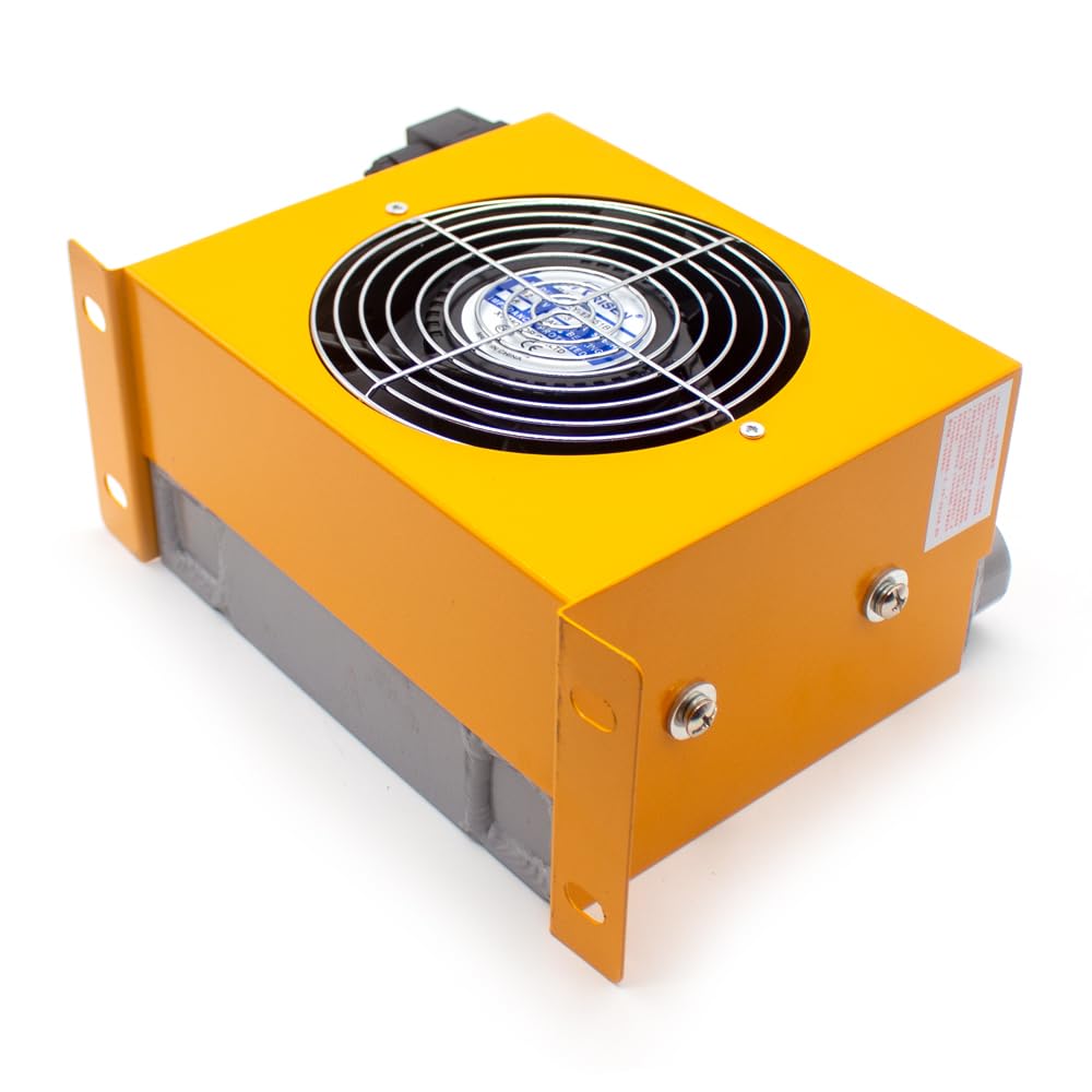Toplionace AH0607T-CA Radiatore Dell'aria Idraulico, Radiatore Dell'olio Raffreddato ad Aria Ventola del Radiatore Dell'olio Idraulico in Alluminio con Alette a Piastra Serie AH 40L/min G3/4 (DC 12V)