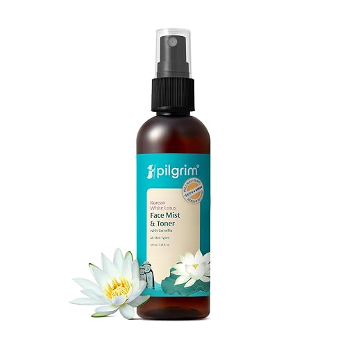 Pilgrim Korean Beauty White Lotus Refreshing Face Mist & Toner | Toner for glowing skin | Alcohol-Free Mist & toner for open pores Tightening | Korean skin care products | Women & Men | 100 ml