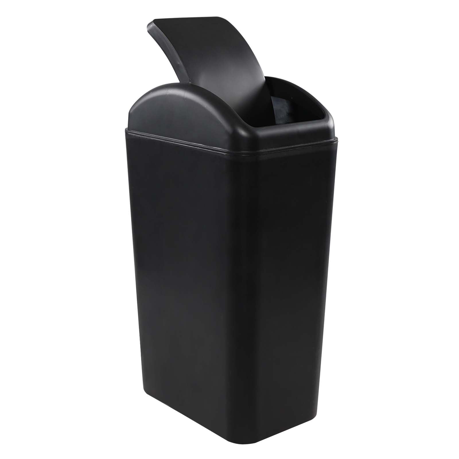 Julyeen 14 L Slim Kitchen Garbage Bin with Lid, Plastic Swing Lid Trash Can, 1 Pack