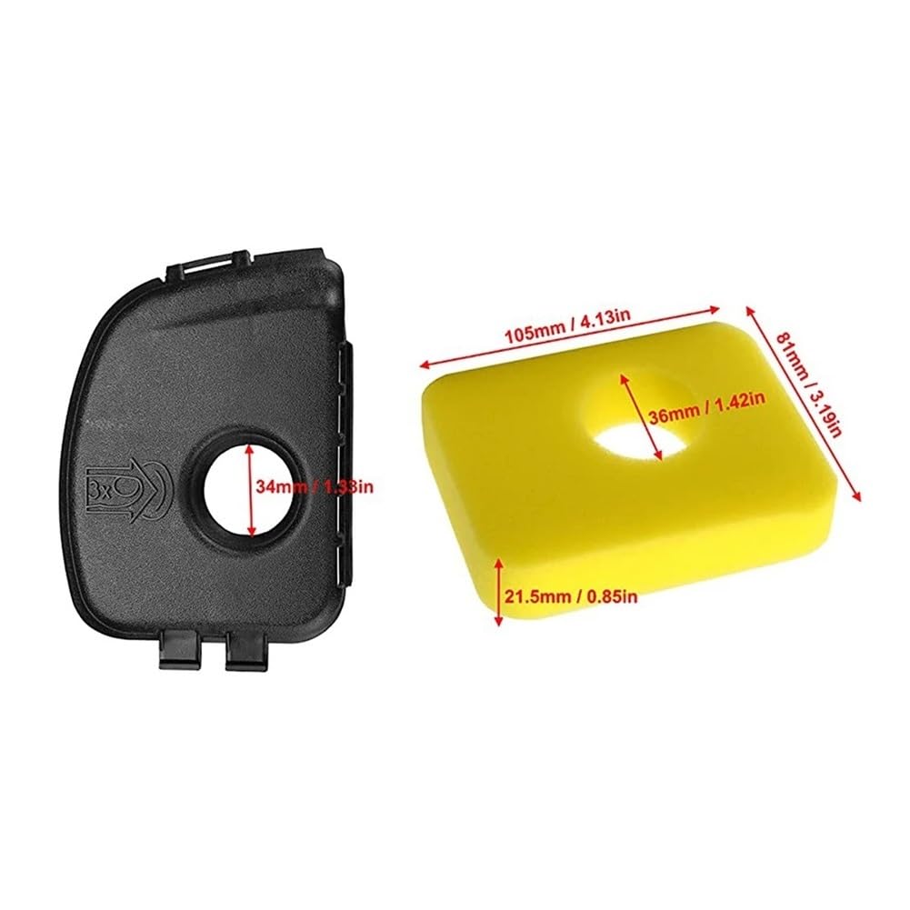 Base de Filtro de Aire de Espuma Compatible con Motores de cortacésped BS500E y BS450E.
