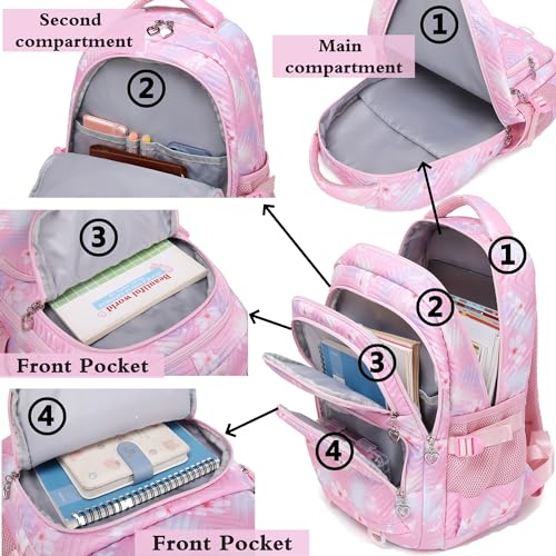 Image of Leaper Stylish Floral Travel Backpack for Women Laptop Backpack Water-Resistant Bookbags College Bags Fits 15.6 Inch Laptop Black