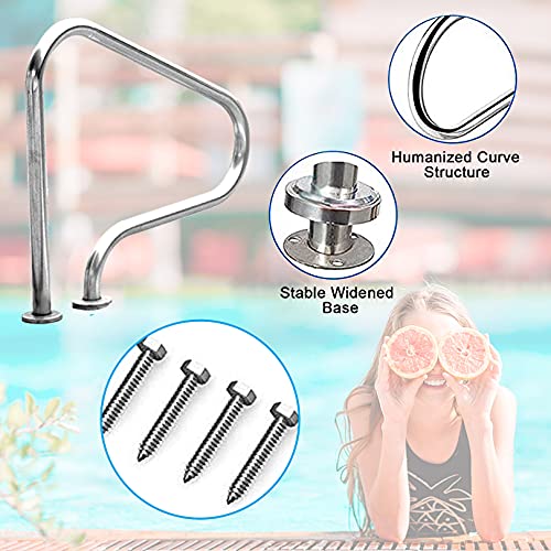 Barandal para piscina de acero inoxidable 31.49 x 31.49 x 10.62 in miniatura 3