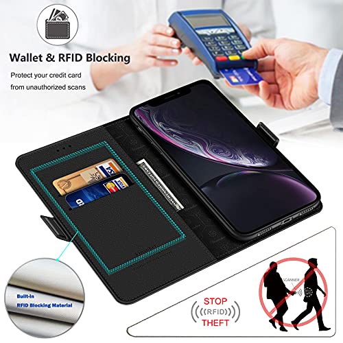 Vinanker Cover per iPhone XR, Flip Cover in Pelle