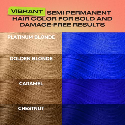 Image of INH Semi Permanent Hair Color | Color Depositing Conditioner | Blue Hair Dye | No Bleach, No Peroxide Temporary Azurite Blue Tint for Women, Men | Vegan, Ammonia Free, Sulfate Free, Ready to Use 6oz