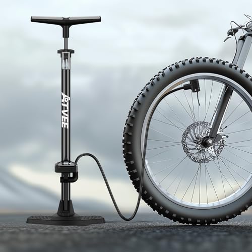 Bike Pump, 25” Height Full Size Bicycle Pump with 160 PSI High Pressure, Bike tire Pump with Presta and Schrader Valve, Bike Air Pump for Bike Tires, Balls and Swimming Ring,Bike Pumps with Psi Gauge by ATVEE - Image 2