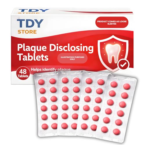 Plaque Test Tablets ~ Set of 48 ~ Reveals Hidden Plaque Buildup - TDY Chew Shows Plaque - Product is Delivered As Loose Sleeves
