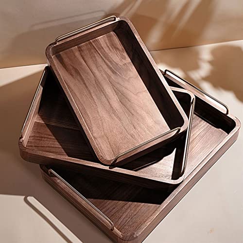 Bandeja decorativa para desayuno de madera rectangular para café de hogar 8