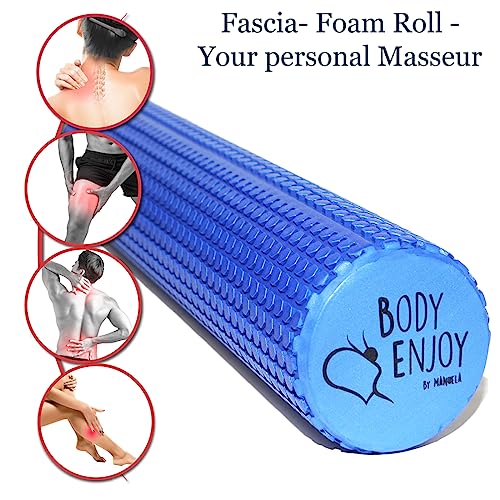 Medium Fascia Roller for Back Spine Massage - Back Stretcher Diameter 9.5 cm x 43 cm (Ocean Blue), Yoga Pilates Fascia Foam Roller for Neck and Back Pain Trigger Point Treatment - Image 4