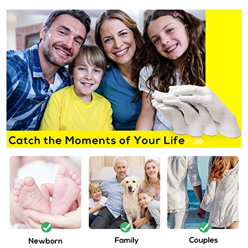 Falling In Art Hand Casting Kit Couples - Keepsake Plaster Hand Mold Kit For Family, Kids, Adults With Large Bucket, Gloves, Powder Materials, Color Paints, Wooden Base #TOP4