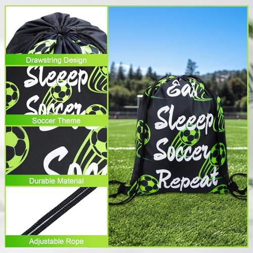 32 Pcs Soccer Drawstring Bags, Soccer Drawstring Backpack Bulk,13x16.6 Inch Sports Party Favor Gift Bags, Lightweight Polyester Goodie Bag for Sports Gym Travel Party Supplies3