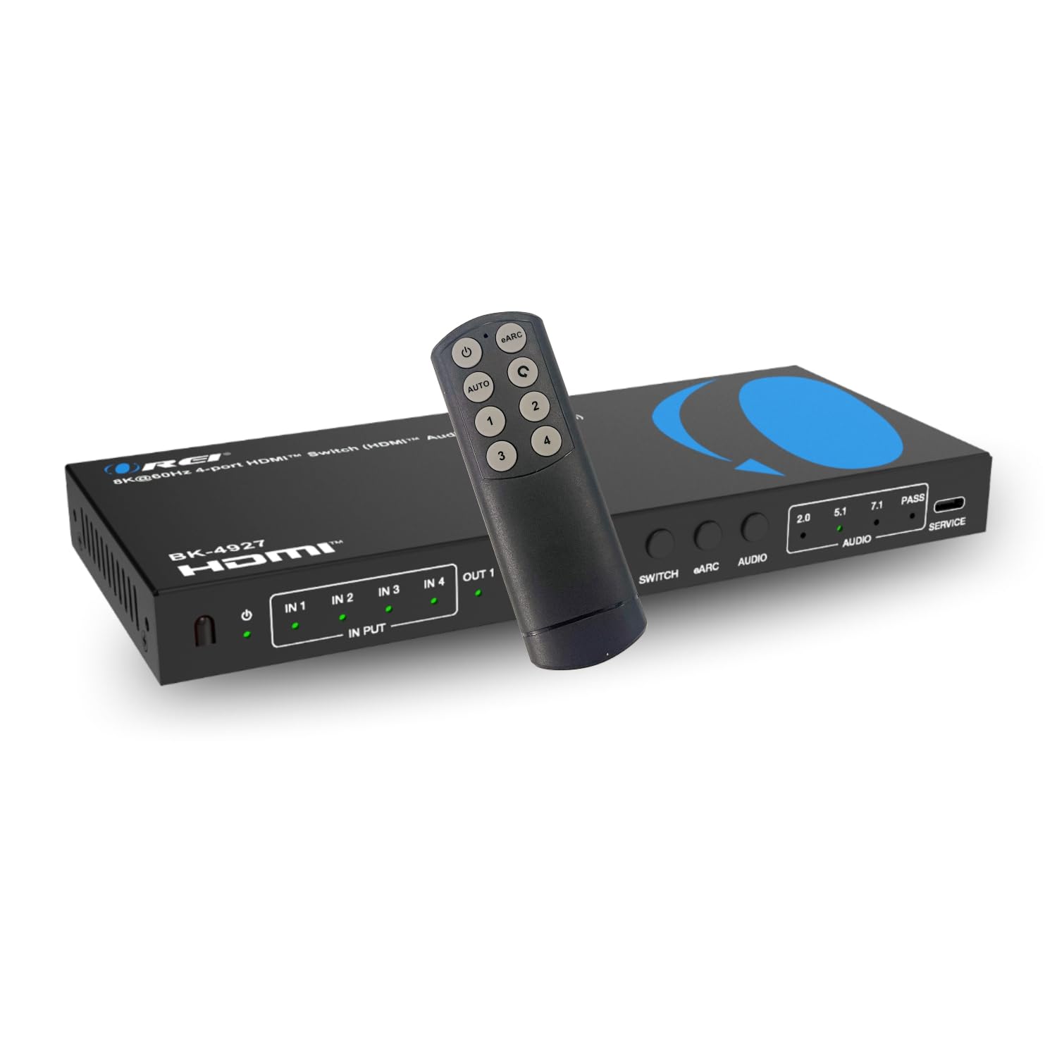OREI 8K 4-Port HDMI Audio Extractor Switch