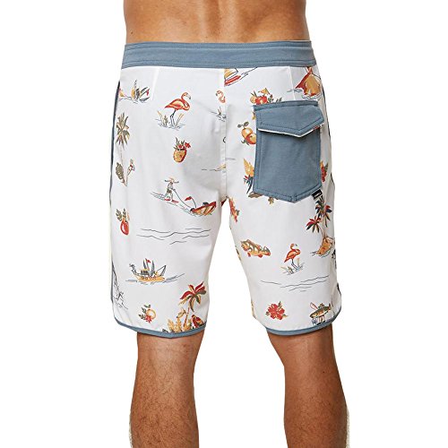 O'Neill Men's Printed Cruzer Scallop Stretch Boardshort Swimwear, Trippin' White, 30 - Thumbnail 4
