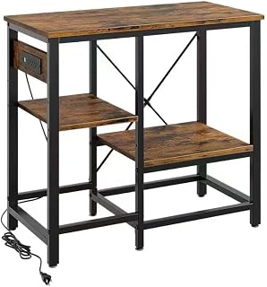 Reinforced 40-60 Gallon Aquarium Stand with Power Outlet, Ultra-Stable 600LBS Capacity Metal Fish, Tank Stand for Reptile/Aquatic Setups.