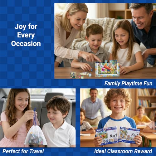 TOSY Picture Cube Playful Santa: 6-in-1 Magnetic Picture Puzzle, 80 Blocks, 480 Puzzle Faces, 0.6in, B003, Seamless UV Art, Display-Ready Frame, Collectible, STEM/STEAM Gift for Kids & Adults - Image 6