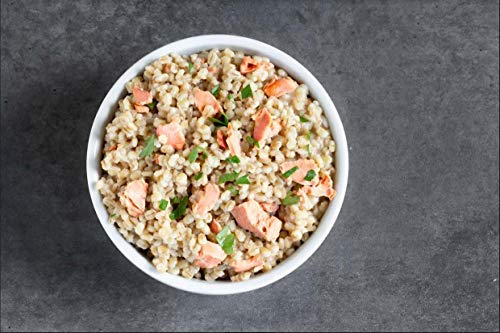 Live Ocean Salmon Risotto Bowls made with Wheat 4 10oz bowls 28g of Protein, 1030mg of Omega 3's, Fully cooked, Microwaveable, Ready in 80 seconds