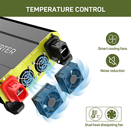 Hqst 1100 Watt Power Inverter 12V Dc To 120V Ac Converter With Dual Ac Outlets 5V 1A Usb,For Car Rv, Truck, Yacht, And Off Grid Solar Power System #TOP5