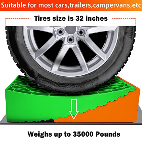 Wininrv Rv Leveling Blocks, Camper Leveler, 2 Packs For Dual Axle Tandem Wheel Travel Trailer Motorhome(Orange And Green) #TOP2