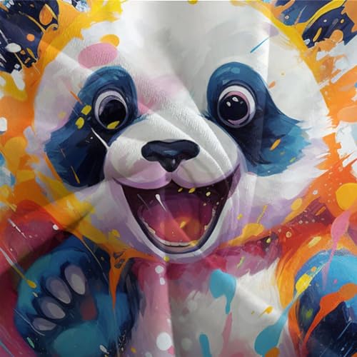 Housse de couette facile d'entretien et zippée avec motif panda 3D
