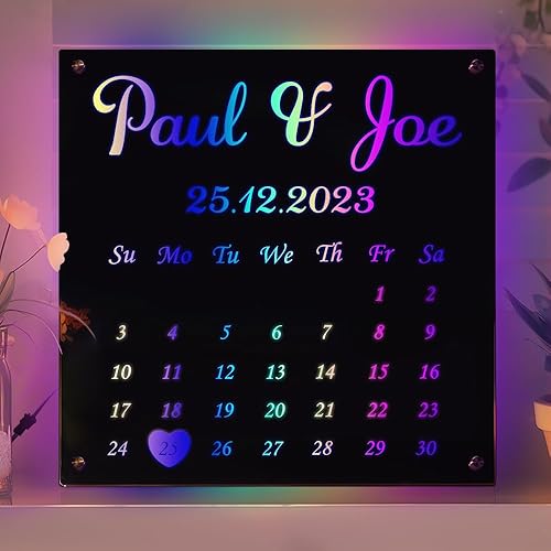 Miniatura 53 de VEELU Espejo con nombre personalizado – Espejo con luz LED – Letrero con nombre personalizado para decoración de pared – Decoración de dormitorio