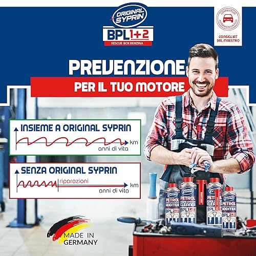 Syprin Additivo E Pulitore Completo Del Sistema Di Alimentazione Iniettori Benzina I Trattamento Rigenerante Motori - 500Ml + 250Ml - 2