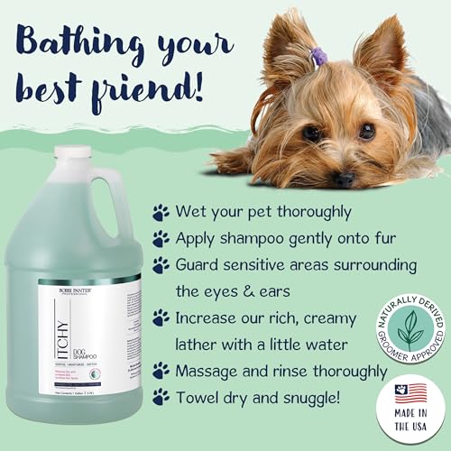 Image of Bobbi Panter Itch Relief Dog Shampoo Tea Tree, Lavender & Flaxseed - Soothing Natural Formula for Itchy & Irritated Skin, Moisturizing, Tear-Free, 16:1 Concentrate, 1 Gallon (Case of 4)