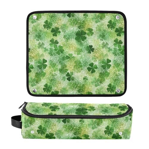 Bolso organizador de herramientas para el cabello Clover Sparkle Green para plancha, rizador, secador y accesorios de peluquería, portátil, resistente al calor con bolsillos internos miniatura 3