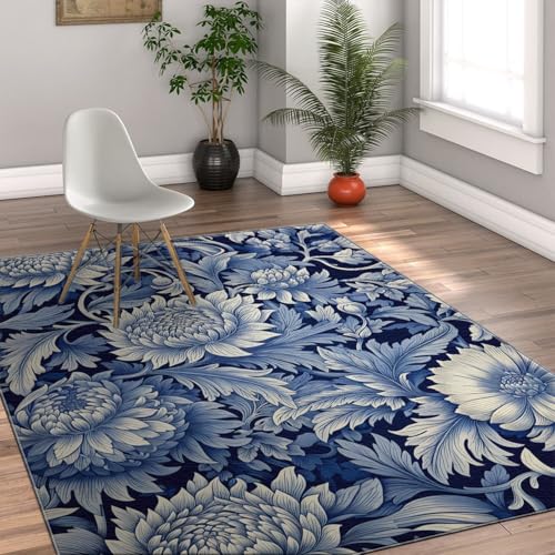 Tapis vert 200x300cm abstrait lavable et moderne style boho