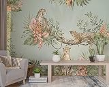 Muravie Exotic Cheetah Floral Wallpaper- Peel and Stick Wall Mural- Custom Size Wallpaper For Living