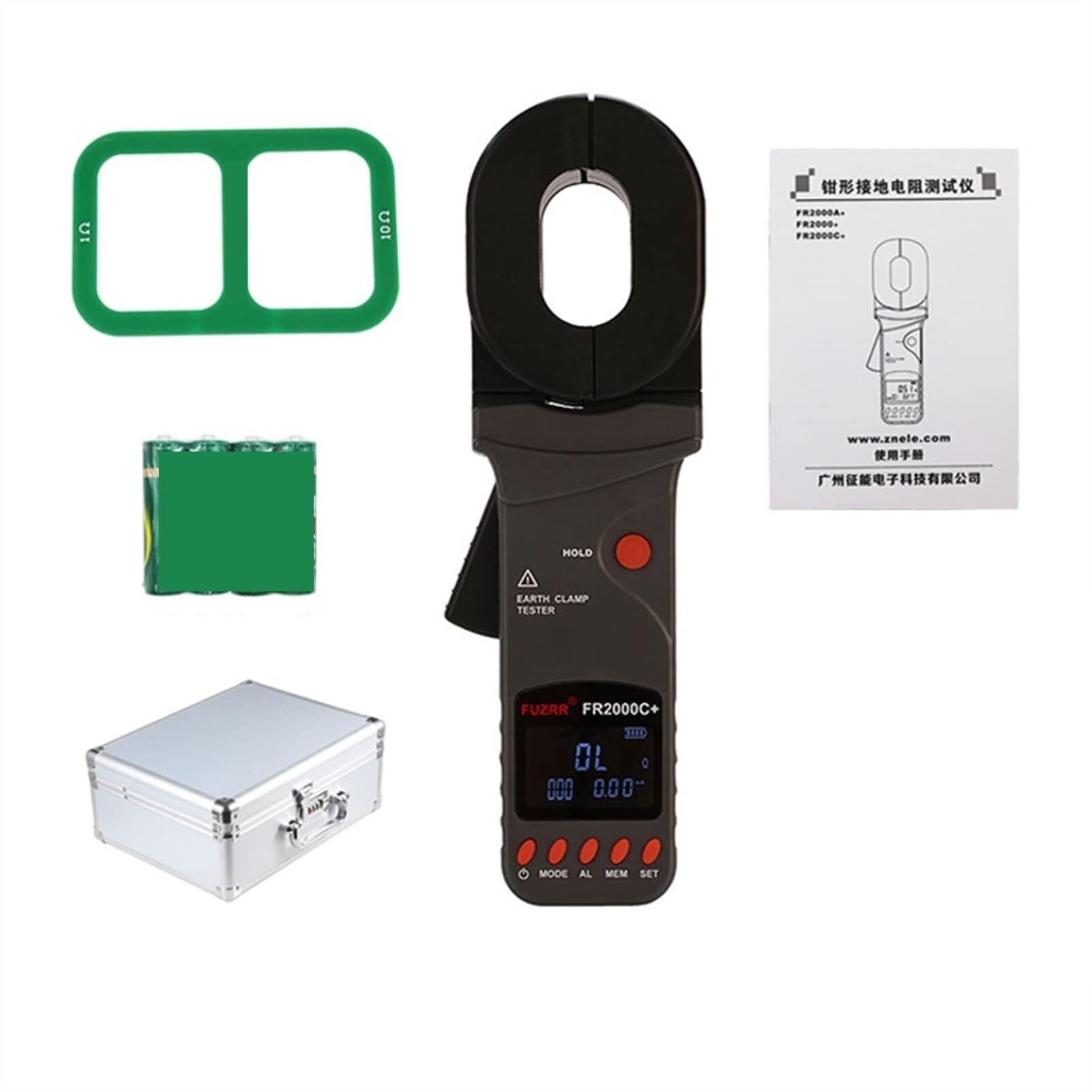 Tester Kabli Sieciowych, Miernik Rezystancji, Cęgowy Tester Uziemienia FR2000 | 0,01 Ω-200 Ω, Ω-1200 0,001(FR2000B+)