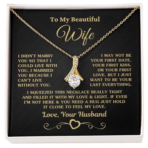 Artic Angel Gift for Wife I Cant Live Without You Gold Necklace