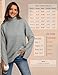 ATHMILE Fall Fashion Sweaters for Women Turtleneck Long Sleeve Casual Loose Knit Pullover Tops Winter Clothes 2025 Grey