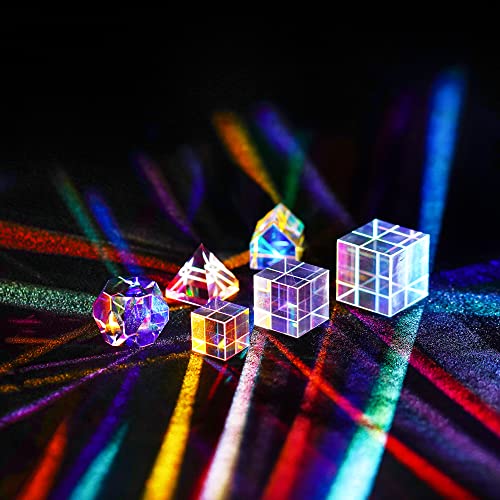 Image of 20mm Generic Optical RGB Dispersion Glass Prism X Cube Prism Creative Cabin Shape Square Color Prism Optical Glass Lens for Physics Teaching Art Decor Photography Props