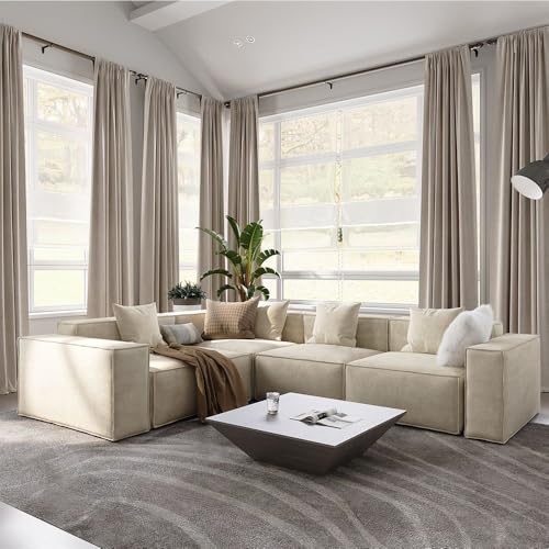 POVISON 112" Modern Modular Sectional Sofa for Living Room 25"