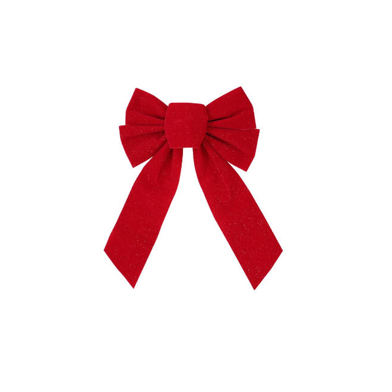 Tsophreniq Bowknot Ornaments with Secure Clips for Christmas Tree & Present Decoration Accessories Christmas Red Flocking Bowknot