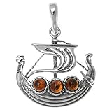 wiking boote Sterling Silber Amazing Bernstein und Sterling Silber Wikinger Boot Anhänger