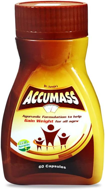 Accumass Weight Gainer Capsules 60Caps For Men & Women With Shatavari,Draksha,Ashwagandha For Weight Gain,Herbal Weight Gain Capsules,1 Count