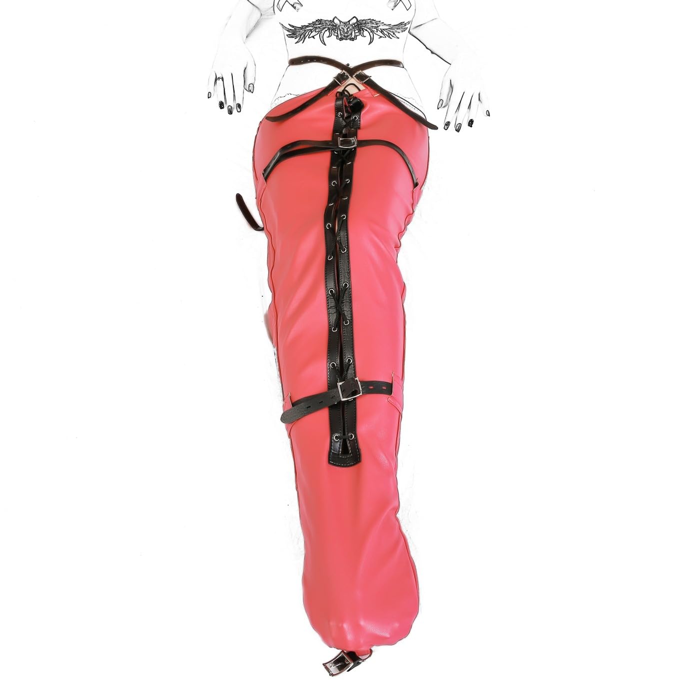 Sexy Camicia Di Forza SM Bondage Per Gambe Restrizioni Per Gambe In Pelle Di Alta Qualità Lingerie Sexy Fetish Slave BDSMS Set Di Ritenuta Con Cinturino In Nylon Regolabile Giocattolo